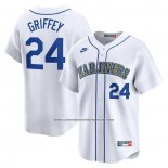 Camiseta Beisbol Hombre Seattle Mariners Ken Griffey Jr. Golden Edition Autentico Negro