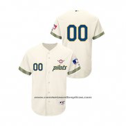 Camiseta Beisbol Hombre Seattle Mariners Personalizada Turn Back The Clock Autentico Cream