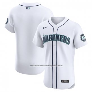 Camiseta Beisbol Hombre Seattle Mariners Primera Elite Blanco