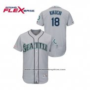 Camiseta Beisbol Hombre Seattle Mariners Yusei Kikuchi 150th Aniversario Patch Autentico Flex Base Gris