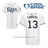 Camiseta Beisbol Hombre Tampa Bay Rays Asdrubal Cabrera 13 Blanco Primera Cool Base