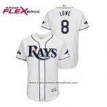 Camiseta Beisbol Hombre Tampa Bay Rays Brandon Lowe 2019 Postemporada Flex Base Blanco