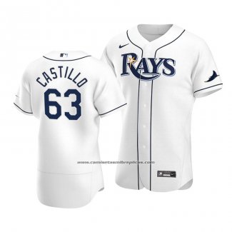 Camiseta Beisbol Hombre Tampa Bay Rays Diego Castillo Autentico Primera 2020 Blanco