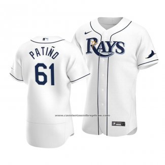 Camiseta Beisbol Hombre Tampa Bay Rays Luis Patino Autentico Primera Blanco