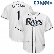 Camiseta Beisbol Hombre Tampa Bay Rays Tim Beckham Blanco Cool Base