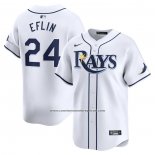 Camiseta Beisbol Hombre Tampa Bay Rays Zach Eflin Primera Limited Blanco