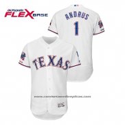 Camiseta Beisbol Hombre Texas Rangers Elvis Andrus Blanco
