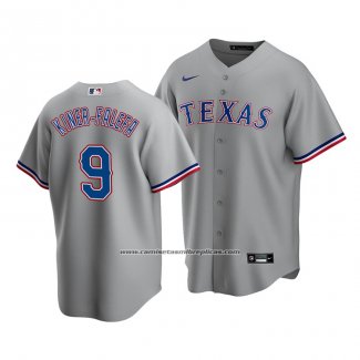 Camiseta Beisbol Hombre Texas Rangers Isiah Kiner Falefa Replica Road Gris