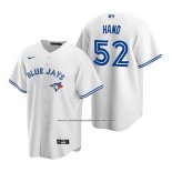 Camiseta Beisbol Hombre Toronto Blue Jays Brad Hand Replica Primera Blanco Azul