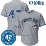 Camiseta Beisbol Hombre Toronto Blue Jays Gris Jackie Robinson Cool Base