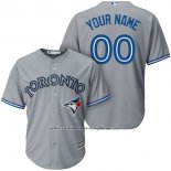 Camiseta Beisbol Hombre Toronto Blue Jays Personalizada Gris
