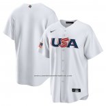 Camiseta Beisbol Hombre USA 2023 Blank Replica Blanco