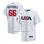 Camiseta Beisbol Hombre USA 2023 Kyle Higashioka Replica Blanco