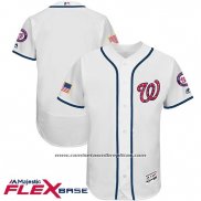 Camiseta Beisbol Hombre Washington Nationals 2017 Estrellas y Rayas Blanco Flex Base