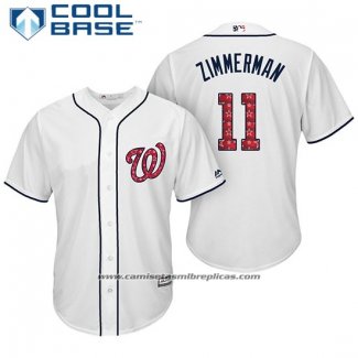 Camiseta Beisbol Hombre Washington Nationals 2017 Estrellas y Rayas Ryan Zimmerman Blanco Cool Base