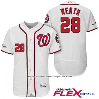 Camiseta Beisbol Hombre Washington Nationals 2017 Postemporada Jayson Werth Blanco Flex Base