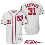 Camiseta Beisbol Hombre Washington Nationals 2017 Postemporada Max Scherzer Blanco Flex Base