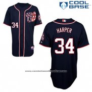 Camiseta Beisbol Hombre Washington Nationals Bryce Harper 34 Azul Alterno Cool Base