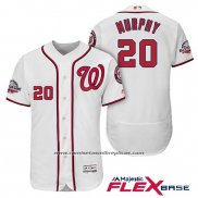 Camiseta Beisbol Hombre Washington Nationals Daniel Murphy Blanco 2018 All Star Primera Flex Base