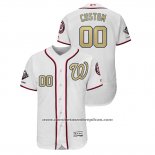 Camiseta Beisbol Hombre Washington Nationals Personalizada 2019 Gold Program Flex Base Blanco