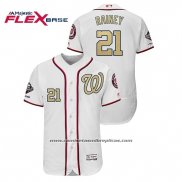 Camiseta Beisbol Hombre Washington Nationals Tanner Rainey 2019 Gold Program Flex Base Blanco