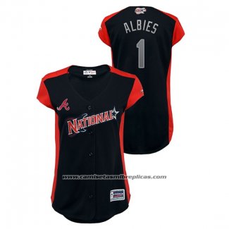 Camiseta Beisbol Mujer Atlanta Atlanta Braves 2019 All Star Workout National League Ozzie Albies Azul