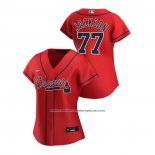 Camiseta Beisbol Mujer Atlanta Braves Luke Jackson 2020 Replica Alterno Rojo