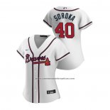 Camiseta Beisbol Mujer Atlanta Braves Mike Soroka 2020 Replica Primera Blanco