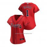 Camiseta Beisbol Mujer Atlanta Braves Ozzie Albies 2020 Replica Alterno Rojo