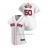 Camiseta Beisbol Mujer Boston Red Sox Mookie Betts 2020 Replica Primera Blanco