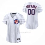 Camiseta Beisbol Mujer Chicago Cubs Primera Replica Personalizada Blanco