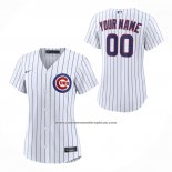 Camiseta Beisbol Mujer Chicago Cubs Primera Replica Personalizada Blanco