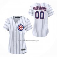 Camiseta Beisbol Mujer Chicago Cubs Primera Replica Personalizada Blanco
