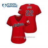 Camiseta Beisbol Mujer Cleveland Indians Jason Kipnis 2019 All Star Patch Cool Base Rojo