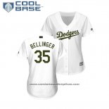 Camiseta Beisbol Mujer Los Angeles Dodgers Cody Bellinger 2018 Dia de los Caidos Cool Base Blanco