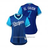 Camiseta Beisbol Mujer Los Angeles Dodgers Julio Urias 2018 LLWS Players Weekend El Culichi Azul