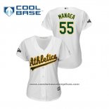 Camiseta Beisbol Mujer Oakland Athletics Sean Manaea 2019 Postemporada Cool Base Blanco