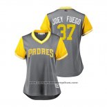 Camiseta Beisbol Mujer San Diego Padres Joey Lucchesi 2018 LLWS Players Weekend Joey Fuego Gris