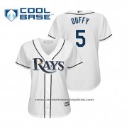Camiseta Beisbol Mujer Tampa Bay Rays Matt Duffy Cool Base Primera 2019 Blanco