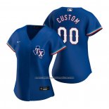 Camiseta Beisbol Mujer Texas Rangers Personalizada Replica Alterno Azul