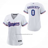 Camiseta Beisbol Mujer Texas Rangers Sam Haggerty Primera Replica Blanco
