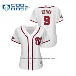 Camiseta Beisbol Mujer Washington Nationals Brian Dozier 2019 Postemporada Cool Base Blanco