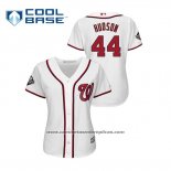 Camiseta Beisbol Mujer Washington Nationals Daniel Hudson 2019 World Series Bound Cool Base Blanco