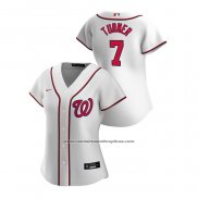 Camiseta Beisbol Mujer Washington Nationals Trea Turner 2020 Replica Primera Blanco