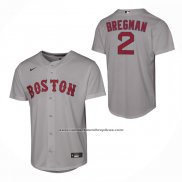 Camiseta Beisbol Nino Boston Red Sox Alex Bregman Segunda Replica Gris