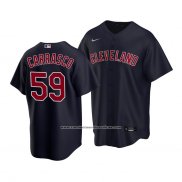 Camiseta Beisbol Nino Cleveland Indians Carlos Carrasco Replica Alterno 2020 Azul