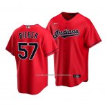 Camiseta Beisbol Nino Cleveland Indians Shane Bieber Replica Alterno 2020 Rojo