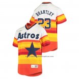 Camiseta Beisbol Nino Houston Astros Michael Brantley Cooperstown Collection Primera Blanco Naranja