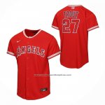 Camiseta Beisbol Nino Los Angeles Angels Mike Trout Alterno Replica Rojo