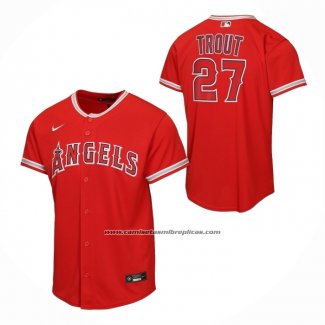 Camiseta Beisbol Nino Los Angeles Angels Mike Trout Alterno Replica Rojo